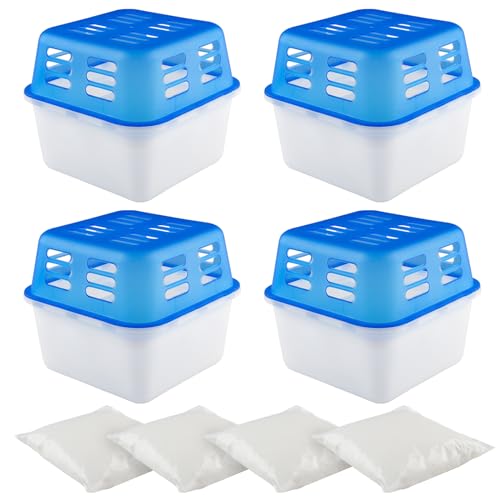 Luftentfeuchter, Vexillic 4x 400g Dehumidifier Mit 4 Granulat Box Luftentfeuchter Ohne Strom für Küchen, Badezimmer Und Wohnzimmer Mit Einer Fläche Von Nicht Mehr Als 40m²