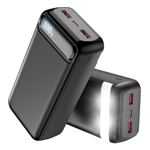 Power Bank 50000mAh,Powerbank klein Aber stark (USB C Ausgänge& Eingang) Externer Handyakkus mit Schnellladefunktion,Powerbank Große Kapazität Kompatibel mit iPhone 16 15 14 Samsung
