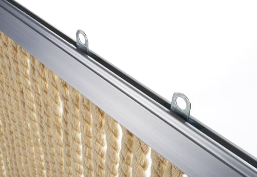 Kobolo Seilvorhang MARITIM, 90x200 cm, 54 Stränge, beige, mit Aluleiste, dekorativer Fliegenvorhang im maritimen Design – ideal als Sichtschutz, Raumteiler oder Türvorhang für Balkon & Terrasse