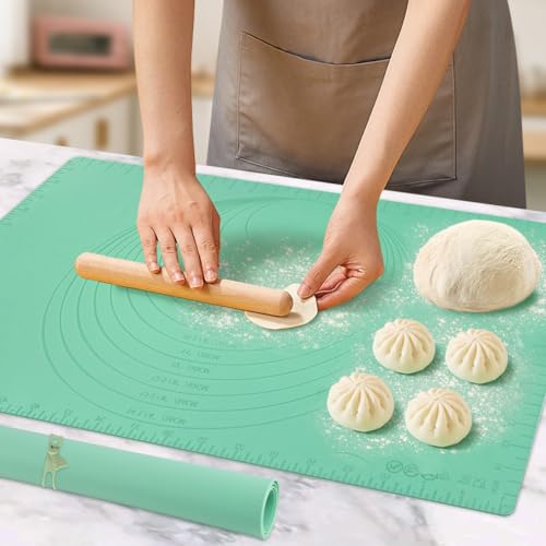 Philorn Antihafte Backmatte Silikon Groß 60x40 cm, Extra Dick Teigmatte Mit Messung, Backunterlage für Teig, Silikonmatte Backen BPA Frei, Teigunterlage Ausrollmatte Rutschfest