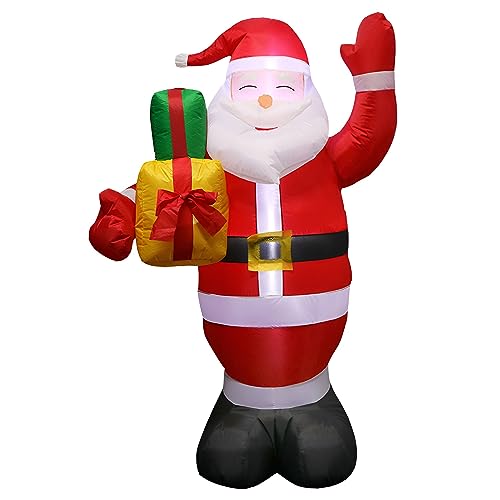 Weihnachten Aufblasbare Außendekorationen, 5 FT Weihnachten aufblasbarer Weihnachtsmann mit Hellen Lichtern, Weihnachten Blow Up Yard Dekorationen Rasen Garten Indoor (Weihnachtsmann)