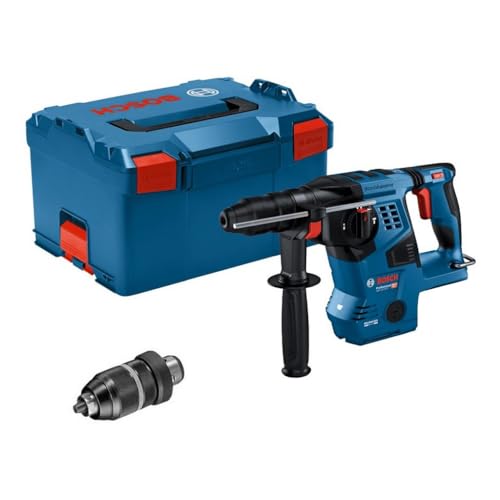 Bosch Professional 18V System Akku Bohrhammer GBH 18V-28 CF (inkl. Zusatzhandgriff, Fetttube, Schnellspannbohrfutter, L-BOXX-Einlage, L-BOXX, ohne Akku/ Ladegerät)