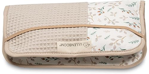 ULLENBOOM ® Windeltasche für unterwegs, Floral-Sand, Made in EU - Wickeltasche für bis zu 3 Windeln, Feuchttücher & weiteres Zubehör, Ideal als Wickelorganiser für den Kinderwagen