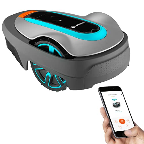 GARDENA 15002-41 SILENO City - Automatischer Rasenmäher, mit Bluetooth-App und Begrenzungsdraht, einer der leisesten seiner Klasse, für Rasenflächen bis zu 5400 m², Made in Europe, Grau