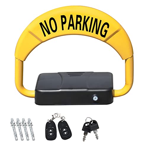 ORIENTOOLS Automatische Parksperre 30 m, Fernbedienung Parkschloss mit 2 Fernbedienungen, privates Auto Parkplatz, intelligente Auto-Parksperre Alarmfunktionen