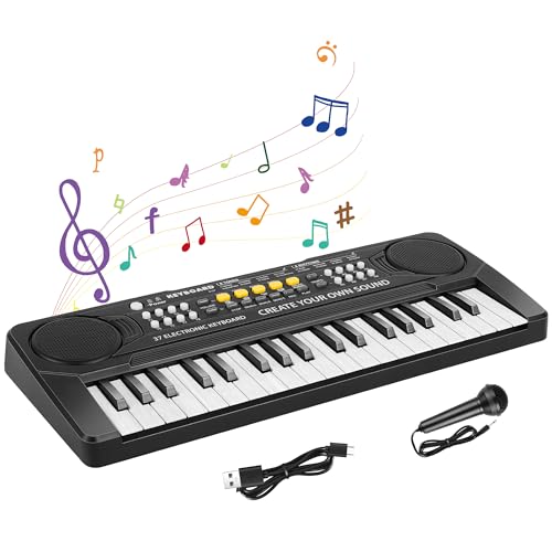 Shayson Elektronische Keyboard für Kinder ab 3 4 5 6 7 8 Jahren, Mini 37-Tasten Kinder Klavier mit Mikrofon, musikalische Ausbildung, Einführendes Musiktraining, Geschenke für Jungen/Mädchen/Anfänger