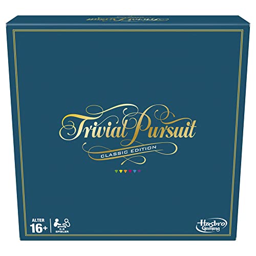 Hasbro Gaming Trivial Pursuit Brettspiel, Spielplan in klassischem Design und Farben, Perfekt für Partys, Familienfeiern und Spieleabende, Weihnachtsaktivitäten für die ganze Familie