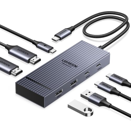 UGREEN Revodok Pro 10Gbps USB C Hub 2HDMI 4K@60Hz Docking Station Dual Dsiplay mit 2*USB A 3.2 & USB C 3.2 PD 100W Kompatibel mit XPS 13/15, Chromebook, X1, MacBook Air/Pro, Surface Pro 9 usw.