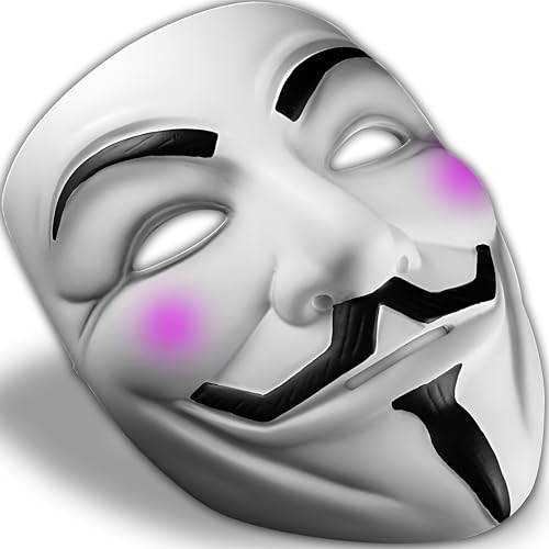 Retoo Anonymous Maske, Halloween Maske, Grusel Maske, Game Master Mask, Guy Masken Hacker für Kostüm Cosplay Party Erwachsene Kinder, V für Vendetta Face Mask, Fancy Carnival Adult Accessories,