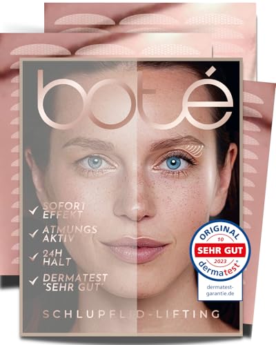 BOTÉ 144 Schlupflider Stripes unsichtbar & atmungsaktiv (L) - Lidstraffung Strips für strahlende Augen - Eyelid Stickers gegen Schlupflider - Schlupflid Stripes - Dermatest 'sehr gut' - NEUE GRÖSSEN