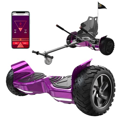 RCB Hoverboards SUV mit Sitz Hoverboards Off-Road, App-fähige Bluetooth Hoverboards, 8,5 '' Hummer + Hoverkart Go Kart für Self Balancing hoverboards, Geschenk für Kinder
