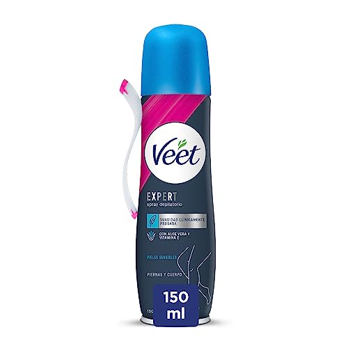 Veet Easy-Spray Haarentfernungs-Creme für sensible Haut, 1er Pack (1 x 150 ml)