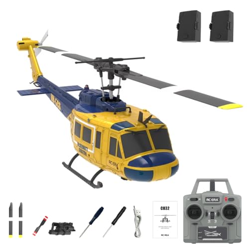 Meiurlex RC ERA C032 UH-1 Huey RC Hubschrauber, 6-Kanal Ferngesteuert Hubschrauber 1/48 Scale Heli, 3D Stuntflug & Hochpräzisions RC Flugzeug für Erwachsene Anfänger