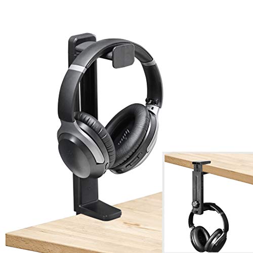 NEETTO HS906 Halterung & Ständer für Kopfhörer, 2 in 1, Oben & unten, Schreibtisch-Halterung für Gaming-Headset und Klemme, höhenverstellbar und drehbar, Montagehaken, Halterung für Kopfhörer mit