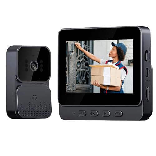 TKMARS Video Türklingel mit Kamera und Monitor, Kabellose Video-Gegensprechanlage ohne WLAN, Video Türklingel Funk mit Bildschirm für Zuhause, 70° Betrachtungswinkel