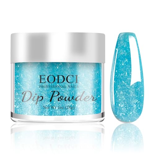 EODCI Dipping Powder Nails Set, Dipping Nagelpulver, Blau Dip Pulver Nagel Glitzer Dipping Puder French Nagelkunst Starter Maniküre für Salon DIY & Hause Nagelpuder Spiegelpulver
