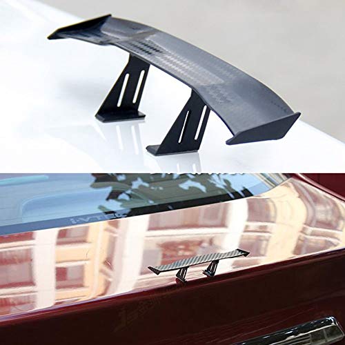 Roexboz Auto Mini Spoiler Universal Flügel Auto Heckflügel Dekoration Auto Mini Heck Heckspoiler Ohne Lochung Schwarz 17,0 x 2,9 x 3,5 cm