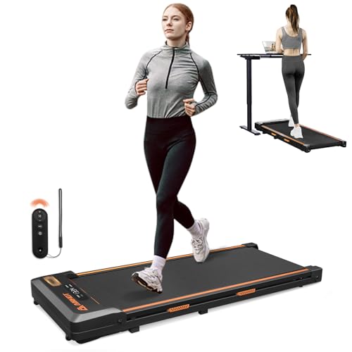 AIRHOT Untertisch-Laufband, 2-in-1-Walking-Pad zum Gehen und Joggen, tragbares Laufband mit Fernbedienungsband für Zuhause/Büro, geräuscharmes 2,5-PS-Tischlaufband mit LED-Anzeige (Schwarz)