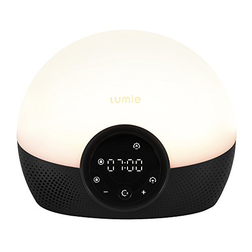 Lumie Bodyclock Glow 150 - Lichtwecker mit 9 Klängen und Einschlafsonnenuntergang, aus Kunststoff, Schwarz