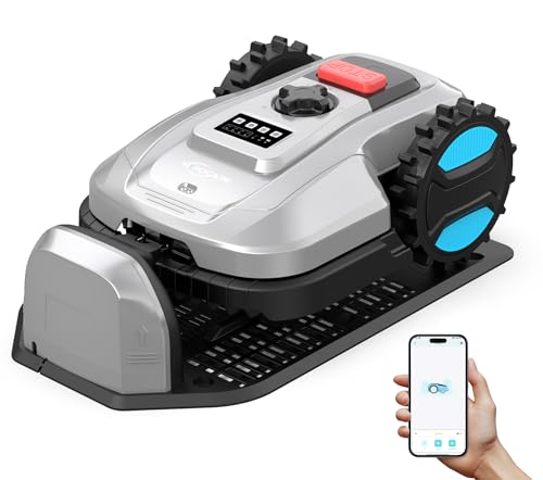 YARDCARE E400 Mähroboter mit 18cm Schnittbreite,App Steuerung,Max. bis zu 400m²,Regensensor,20-60mm Schnitthöhe,Rasenmäher Roboter mit IPX5 System,Weniger als 60 dB