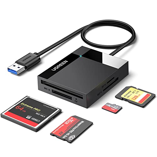 UGREEN USB 3.0 104MB/S Kartenleser 4 in 1 Kartenlesegerät für TF/MS Card Reader mit parallelem Zugriff auf 4 Slots USB Lesegerät Adapter für SD, CF, Micro SD, SDXC, Micro SDHC, Micro SDXC, MS usw