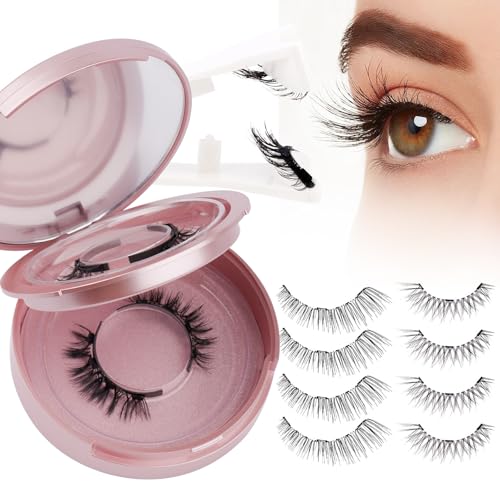 Magnetic-Wimpern 2 Paare Mit Applikator, Wiederverwendbare Natürliche Look Wimpern Set Kein Kleber Erforderlich Einfach Zu Tragen Und Zu Entfernen(magnet-wimpern kit XK8-2P)