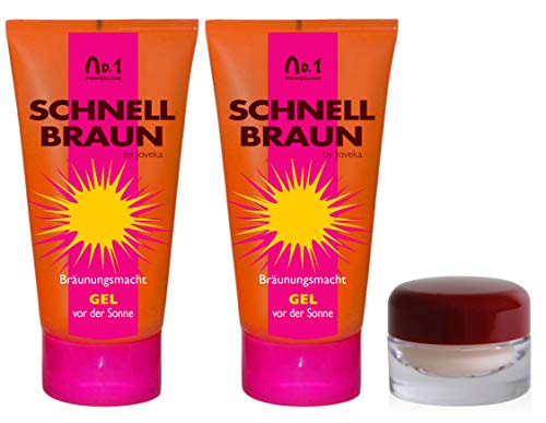 Joveka Schnellbraun Gel 2 X 150 ml + Gratis 1 X Power Face Cream 5 ml im Sparpack - Solariumkosmetik