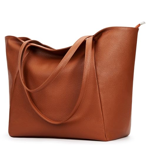 KALIDI Handtasche Damen Shopper Tasche Tote Bag PU Leder Große Schultertasche mit Reißverschluss für Arbeit,Einkauf，Schule