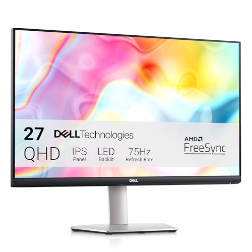 Dell S2722DC USB-C 27 Zoll QHD (2560x1440) Monitor, 75Hz, IPS, 4ms, AMD FreeSync, 99% sRGB, Eingebaute Lautsprecher, USB-C, 2x HDMI, 2x USB, 3 Jahre Garantie, Platinum Silver