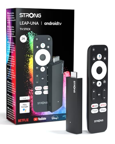 STRONG Leap-UNA Android TV Streaming Stick, WiFi, Integrated Chromecast, Android 11 TV Box, Google Assistant, HDR10+, Dolby Audio & Dolby Vision, Google Play, Netflix, YouTube