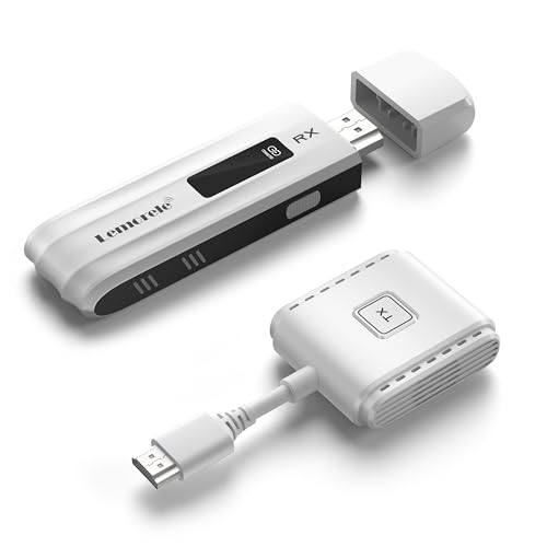 Lemorele HDMI Wireless Transmitter and Receiver P200,50M HDMI Funkübertragung Supports 8 TXS to 1 RX,FHD Wireless Extender für Streaming Datei Video from Laptop,PC to HDTV/Projektor
