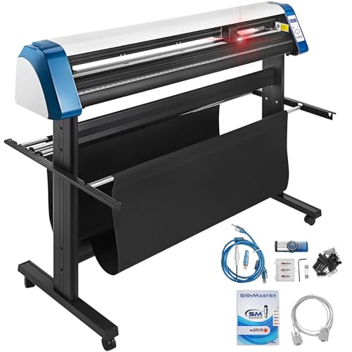 VEVOR Schneidegerät 135 cml Vinyl Cutter Halbautomatische DIY Vinyl Drucker Schneidemaschine Manuelle Positionierung Zeichen schneiden mit Bodenständer Signmaster Software