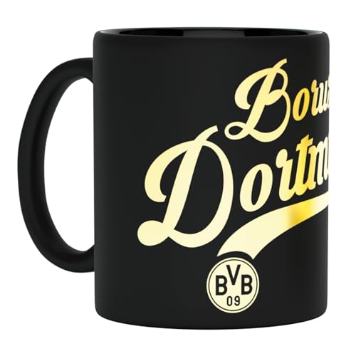 Borussia Dortmund BVB Tasse mit Metallic Schriftzug