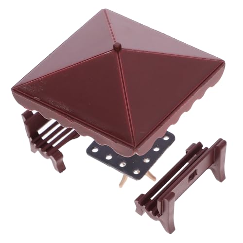 YARNOW 1Satz Puppenhaus Teiliges Gartenmöbel Für Miniaturspielzeug Herzstühlen Und Parasol Für Puppenstubenmöbel