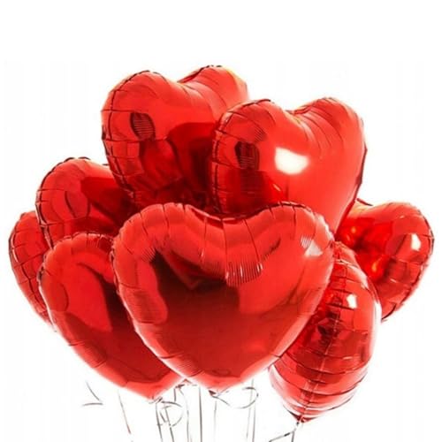 10 Stück Herzluftballons,Herz Luftballon,Helium Luftballons Folienballon,Hochzeit Rot Ballons,Ballon Heart Wein,Balloon Folien,Folienballons Für Geburtstag,Geeignet Herzballons,Herzen Set Ballongas