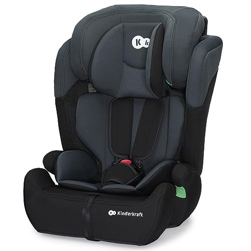 Kinderkraft Kinderautositz COMFORT UP I-SIZE, Autokindersitz, Kindersitz, ein Autositz für Kinder von 76-150 cm, 5-Punkt-Sicherheitsgurt, Einstellbare Kopfstütze, ECE R129/03, Schwarz