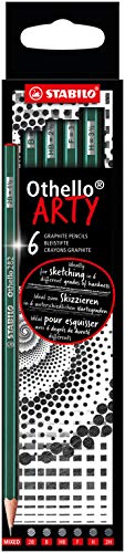 Bleistift - STABILO Othello - ARTY - 6er Pack - Härtegrad gemischt, jeweils 1x 2B, B, HB, F, H, 2H