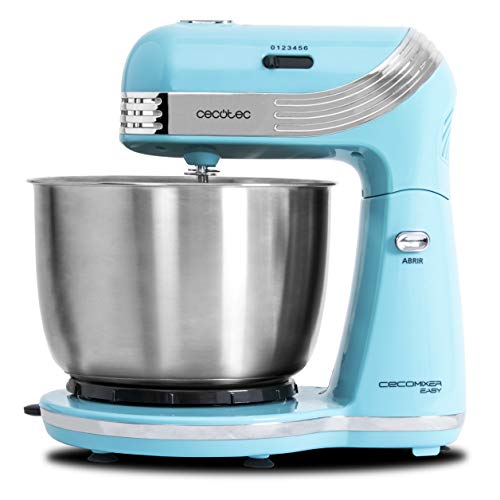 Cecotec Küchenmaschine Cecomixer Easy. 250 W, oszillierende Bewegung, 3L Fassungsvermögen, Edelstahlschüssel, 5 Funktionen: Kneten, Schlagen, Mischen, Montieren, Emulgieren, 6 Geschwindigkeiten, Blau