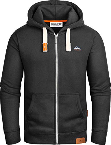 Grin&Bear Herren Kapuzenpullover schwarz, L, GEC022