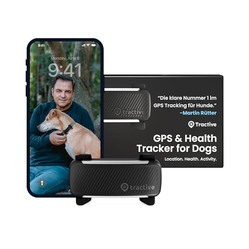 Tractive GPS Tracker Hund | 2025 Edition | Live-Ortung | Weglaufalarm | Aktivitätstracking | Gesundheitswarnungen | Bellverhalten | Empfohlen von Martin Rütter (Schwarz)