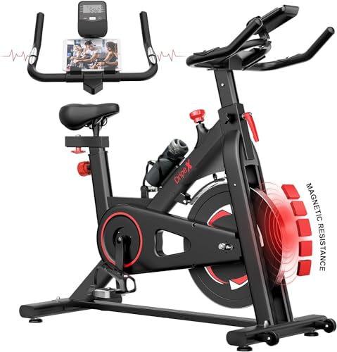 Dripex Heimtrainer Fahrrad mit Magnetischem Widerstand,Indoor Fitnessbike mit 8KG Schwere Schwungrad,Herzfrequenzmonitor&LCD Monitor,Stille Stationäre Fahrräder für zu Hause,Max.150kg