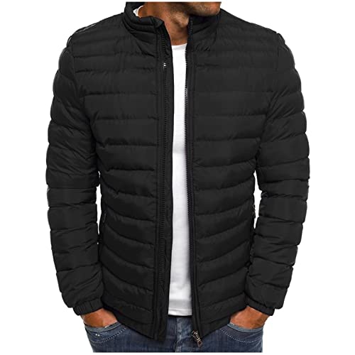 UHouse Winterjacke Herren Steppjacke ohne Kapuze Angebote Leichte Daunenjacke Wandern Übergangsjacke Herbst Winter Jacke Bequeme Softshelljacke Outdoor Jacken Meine Bestellungen Schwarz
