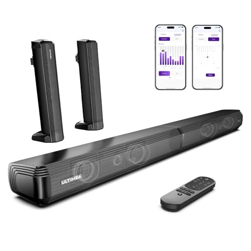 ULTIMEA 2.2 Soundbar für TV Geräte, Teilbare 2-in-1 Soundbar für Fernseher, TV-Lautsprecher mit Mehreren über APP einstellbaren EQ-Modi, Bluetooth 5.3, ARC/Optisch/Aux, Apollo S40 Pro, 2025 Version