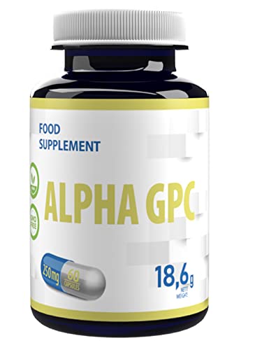 Alpha GPC 250mg 60 Vegan Kapseln, LABORGEPRÜFT von AGROLAB DEUTSCHLAND, Hochdosiert, Nicht GVO, keine Füllstoffe oder Zusatzstoffe