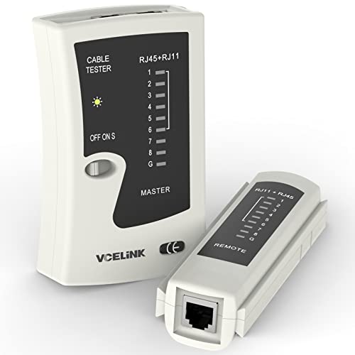 VCELINK Kabeltester, Netzwerktester Kabeltester für RJ45 RJ11 Kabel-Patchkabel-Leitungstester, LAN Tester, Telefon Kabelteser