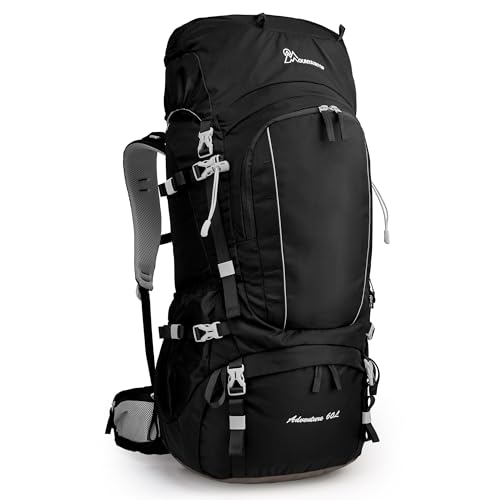 MOUNTAINTOP Trekkingrucksack 60L Wanderrucksack Herren Damen Reiserucksack Großer Rucksack mit Regenschutz für Outdoor Reisen Camping Trekking