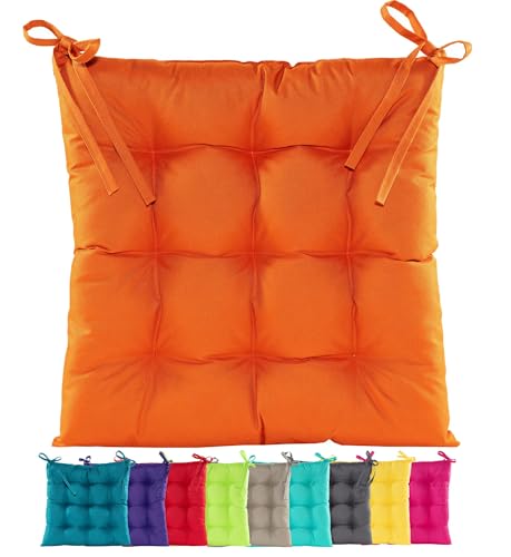 JACK Outdoor Stuhlkissen 38x38cm Lounge Kissen Auflage Wasserfest Sitzkissen Garten Lotus Effekt, Farbe:Orange