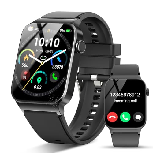 STECEi Smartwatch Herren Damen, 1,85'' HD Touchscreen Smart Watch mit Bluetooth Anrufe, 110+ Sportmodi Fitnessuhr mit Herzfrequenz Schlafüberwachung Schrittzähler, IP68 Wasserdicht für iOS Android