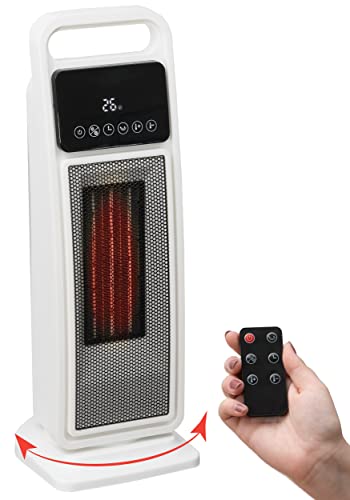 Brollux Elektroheizung & Ventilator 2000W LUX15 mit Fernbedienung Thermostat & Lüfter Heizgerät mobile elektrische Heizung oszillierend