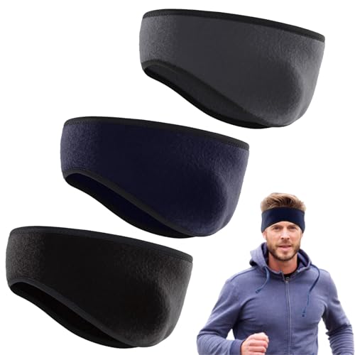 3 Stück Stirnband Herren, Ohrenwärmer Stirnbänder Ohrenschützer Headband, Kopfband Sport Stirnband Warm Haarband Headband Stirnbänder Windstopper, für Joggen, Laufen, Wandern, Fahrrad